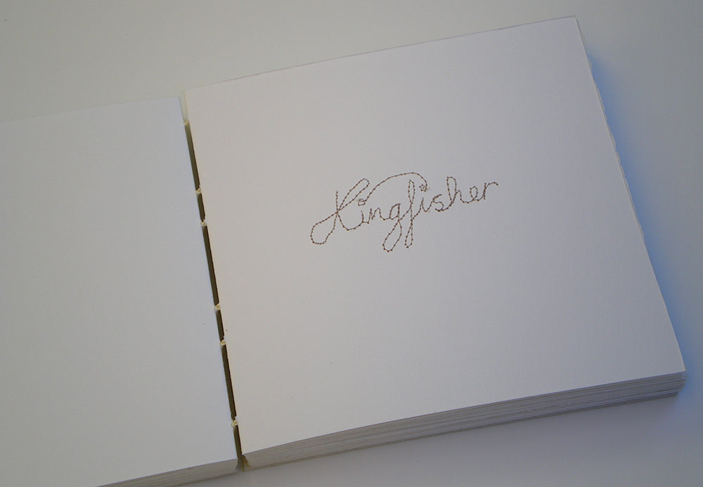 Kingfisher Title page with stitching